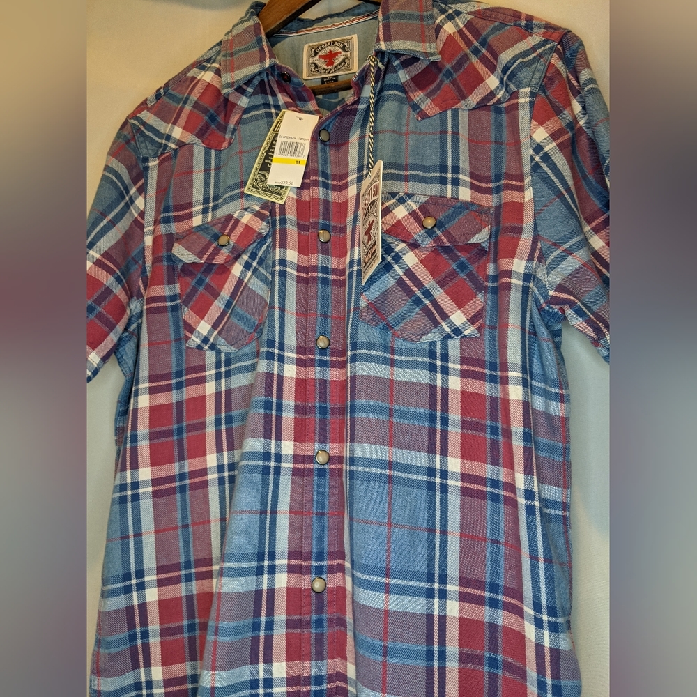 NWT Desert Son Flags & Anthem Dierks Bentley Short Sleeve Button Up Mens Medium - Picture 7 of 13